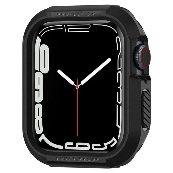 newtechno Tough Armour Cover Case Compatible with Apple Watch Series 9/8/7 (45mm) | Series 6 | SE | SE2 | Series 5 | Series 4 (44mm) - Black