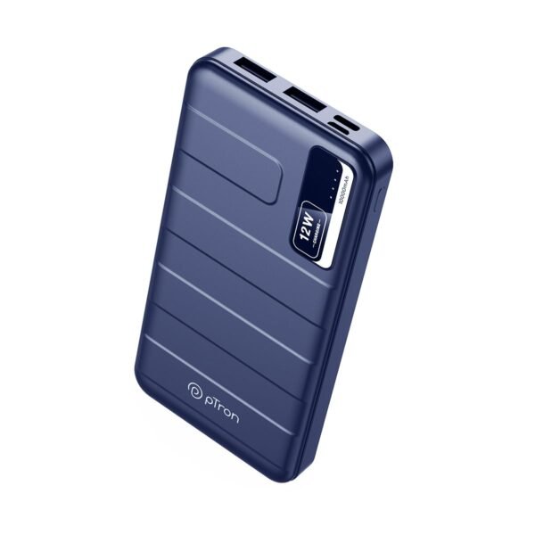 pTron Dynamo Nitro 10000mAh 12W Power Bank, Dual USB Charging Ports, 2 Input Ports Type-C & Micro USB Input, Made in India, Multiple Layers of Protection & BIS Certified (Blue)