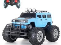 popsugar Off Roader Rechargeable Remote Control Monster Truck with 4 Headlight Modes | Lithium Battery | C-Type Charging | Remote Control Car for Kids | Made in India, Sky Blue