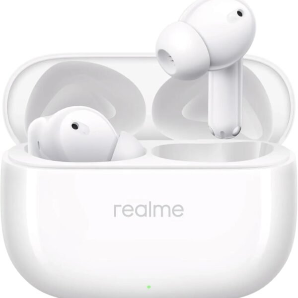 realme Buds T310 Truly Wireless in-Ear Earbuds with 46dB Hybrid ANC, 360° Spatial Audio, 12.4mm Dynamic Bass Driver, Upto 40Hrs Battery and Fast Charging - (White)