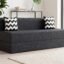 uberlyfe 3 Seater Sofa Cum Bed | 1 Year Warranty | Foldable Sofacum Bed | 15" Sofa Height| 2 Cushions Zigzag Pattern |Jute Finish Fabric, Dark Grey | 6' X 6' Feet