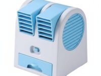 BNF® Quiet Operation USB Desk Fan Easy to Clean Mini Air Conditioner Portable Evaporative Cooler for Office Workers, Students, Desktop, Dorm Room, Outdoor, Blue, Rechargeable 4-Speed | Fans