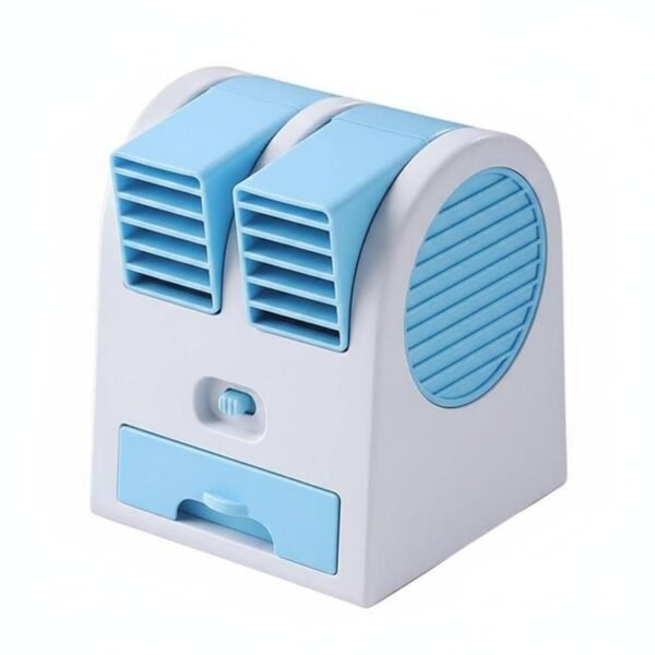 BNF® Quiet Operation USB Desk Fan Easy to Clean Mini Air Conditioner Portable Evaporative Cooler for Office Workers, Students, Desktop, Dorm Room, Outdoor, Blue, Rechargeable 4-Speed | Fans