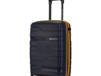 Nasher Miles Cannes Hard-Sided Polypropylene Cabin Luggage 20 inch | 55cm | 8 Wheels Small Trolley Bag for Travel | Suitcase (Navy Blue Yellow)
