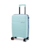 Nasher Miles Cannes Hard-Sided Polypropylene Cabin Luggage 20 inch | 55cm | 8 Wheels Small Trolley Bag for Travel | Suitcase (Pastel Green Blue)