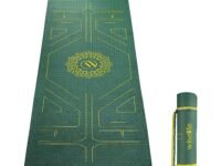 Wiselife True Alignment Yoga Mat + Sleek Yoga Strap For Men And Women (Probalance Tpe Material 6Mm Extra Thick Extra Long Extra Wide) (Emerald)
