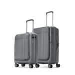 Aristocrat Solana Set of 2 (Cabin+Medium) Hard Case Trolley Bags, Grey