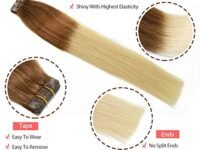 24 Inch, T6/613: Vario Tape In Human Hair Extensions 7A Ombre Hair Color Medium Light Brown #6 Fading To Bleach Blonde #613 Silky Straight Skin Weft Human Remy Hair (24Inch 70G/