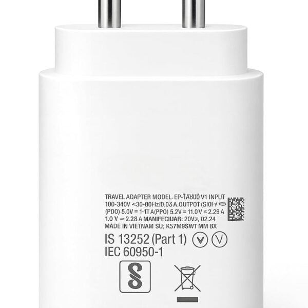 25W C-Type PD Super-Fast Charging Adapter Compatible with Samsung Galaxy A57|A55|A16|A36| A56|A06|M07|M17|M36|M35|M16|M06|M07|M17|M05|M56|F36|F06|F05|F56| 25watt USB C Fast Adaptor Charge, White