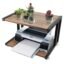 929100 Wooden-MDF Printer Stand with Sturdy Metal Frame, 2-Tier Desktop Storage Organiser for Fax Machine, Scanner, Files, Office Supplies - Black Made in India