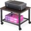 929300 Wooden-MDF Printer Stand, Trolley with Wheels with Sturdy Metal Frame, 2-Tier Desktop Storage Organiser for Fax Machine, Scanner, Files, Office Supplies, Black Made in India