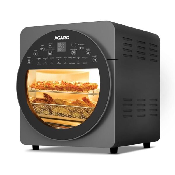 AGARO Elite Air Fryer For Home,14.5L,Rotisserie Convection Oven,1700 watts,Electric Oven,16 Preset Menus,Digital Display,Touch Control,Bake,Roast,Toast,Defrost,Dehydrate,Keep Warm,Dark Grey,14.5 Liter