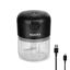 AGARO Elite Rechargeable Mini Electric Chopper, Food Grade Bowl, Stainless Steel Blades, Rechargeable, One Touch Operation, for Chopping Garlic, Ginger, Onion, Vegetable, Nuts, 250 Ml, Black