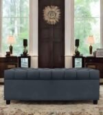 AMATA Eagle 2 Seater Ottoman/pouffe Ligth Blue Suede Velvet Fabric Perfect for Home Living Room and Guests (Light Grey, 2 Seater Ottoman)(3 Year Warranty)