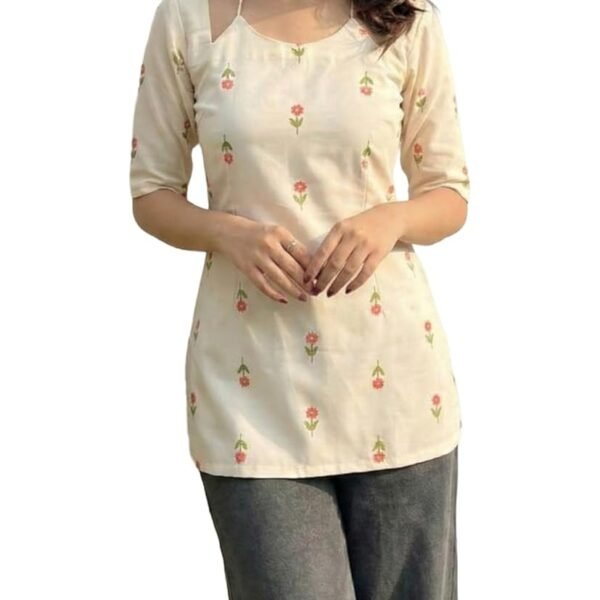 ANNI Designer Short Kurti for Women Latest Viscose Blend Printed Ethnic Tunic | Stylish Kurti Tops with Jeans Styling | Casual Office Wear | Trendy Indian Fashion for Woman