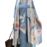 ANNI Designer Women Cotton Blend Straight Fit Printed Kurta Pant Dupatta Set | V Neck Three Quarter Sleeve Ensemble | Soft Breathable Fabric | Comfortable Elegant Styling for Office Casual Wear