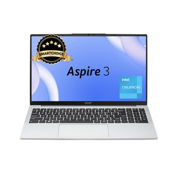 Acer Aspire 3, Intel Core Celeron N4500, 12GB LPDDR4X RAM, 512GB SSD, HD, 15.6"/39.62cm, Windows 11 Home, Pure Silver, 1.5KG, A325-45, Thin and Light Laptop