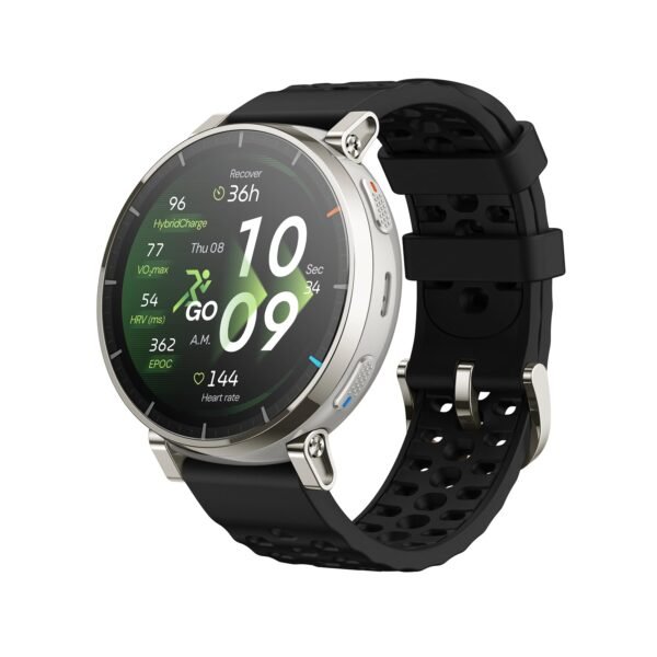 Amazfit Active 3 Premium(Smartchoice)GPS Running Smart Watch, 1.32"AMOLED Sapphire Display,12-Day Battery,4GB Storage,Offline Maps, 170+Workout Modes, 5 ATM,Fitness Tracker, Android & iOS, Apex Silver