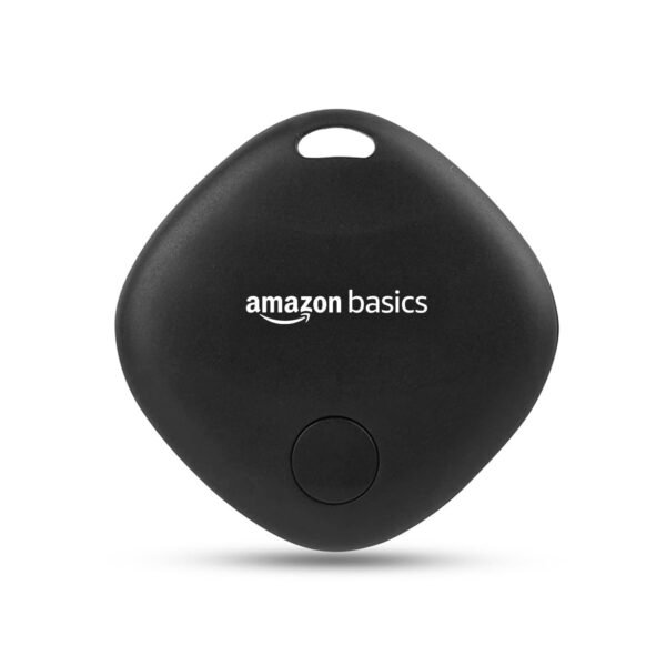 Amazon Basics Aero Tag for iOS | Apple Find My Network Tracker | Bluetooth 5.3 | No SIM Needed | Anti-Lost & Loud 80dB Alert | Item Finder- Keys, Wallets, Bags |Lightweight & 1-Year Battery(Black)