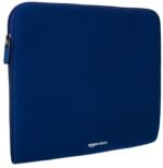 Amazon Basics Laptop Sleeve Case Cover Pouch for 15-Inch, 15.6-Inch Laptop for Men & Women | Slim Profile Neoprene, Soft Puffy Fabric Lining, 360° Protection, Smooth & Premium Zipper (Blue)