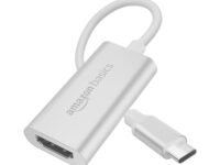 Amazon Basics USB C to HDMI Adapter, Type C to HDMI 4K Adapter (Thunderbolt 3 Compatible) with Video, Audio Output, Compatible with All Smartphones and Tablet, laptops