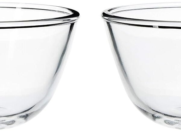 Amazon Brand - Solimo Mixing/Serving Borosilicate Solid Glass Bowl Set (2 pieces, 550ml_Transparent)