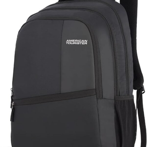 American Tourister VALEX BLACK LAPTOP BACKPACK 28 Ltrs,Volume, LAPTOP COMPARTMENT, BOTTLE POCKET, FRONT ORGANIZER, BLACK, M, Backpack, Back Bag