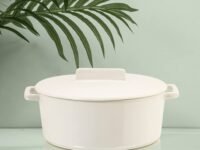 Anko Fresh Casserole for Roti, Dosa, Idli | Chapati Server non-stick Pot with Lid | For warm & fresh food | Microwave & Dishwasher safe | Easy to Clean | Round, White,Ceramic,3 litre