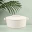 Anko Fresh Casserole for Roti, Dosa, Idli | Chapati Server non-stick Pot with Lid | For warm & fresh food | Microwave & Dishwasher safe | Easy to Clean | Round, White,Ceramic,3 litre