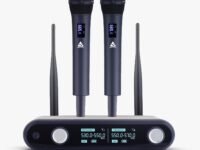 Audio Array AM-W36 UHF Dual Wireless Premium Metal Microphone with Charging | 2X XLR Outs & 1/4" Mix Out | 328ft/100M Range | Karaoke Singing, Wedding, Events | PA System, Amplifier, Mixer, Party Box