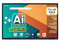 BIG VUE Pluss 75 inch Android 14 Smart Interactive Television | EDLA 4K UHD Flat Panel Digital Board, 8 GB RAM 128 GB ROM, Ai, Multitouch Screen Display for Teaching, Classroom & Office Use