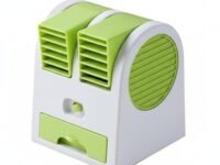 BNF® Quiet Operation USB Desk Fan Easy to Clean Mini Air Conditioner Portable Evaporative Cooler for Office Workers, Students, Desktop, Dorm Room, Outdoor, Green, Plug-in 4-Speed | Fans