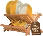 BambÃƒ¼si Bamboo Foldable Dish Drying Rack Dish Drying Rack.