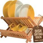 BambÃƒ¼si Bamboo Foldable Dish Drying Rack Dish Drying Rack.