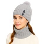 Boldfit Woolen Winter Cap for Women with Neck Warmer Soft Woolen Cap for Girls in Winter for Thermal Wear Stylish Warm Wear for Girls Woolen Garam Topaa Cap Branded Bennies Grey