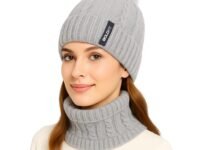 Boldfit Woolen Winter Cap for Women with Neck Warmer Soft Woolen Cap for Girls in Winter for Thermal Wear Stylish Warm Wear for Girls Woolen Garam Topaa Cap Branded Bennies Grey