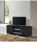 CASPIAN Engineered Wood Wooden TV Entertainment Unit Rainforest Dark | 48 Inches TV Stand/Panel for Bedroom & Living Room with Storage 2 Cabinets & Shelves | Media Console Table for Set Top Box