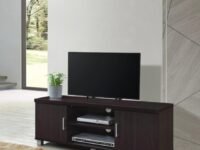 CASPIAN Engineered Wood Wooden TV Entertainment Unit Rainforest Dark | 48 Inches TV Stand/Panel for Bedroom & Living Room with Storage 2 Cabinets & Shelves | Media Console Table for Set Top Box
