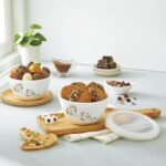 CELLO Opalware Mixing Bowl Set with Premium Lid, Yellow Blossom, 2 Units, 500 ml Each, White