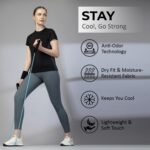 CHKOKKO Gym Tshirt for Women Workout Dry Fit t Shirt Sports Tshirt Lightweight Round Neck Breathable Half Sleeve Activewear Mesh Running Yoga Tops for Woman