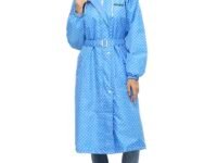 Citizen Polyester Reversible Casual Style Raincoat For Women With Inbuilt Hood,Waist Belt & Matching Carry Pouch|Stylish Polka Dot Design|Durable & Lightweight Rainsuit With High Tearing Strength