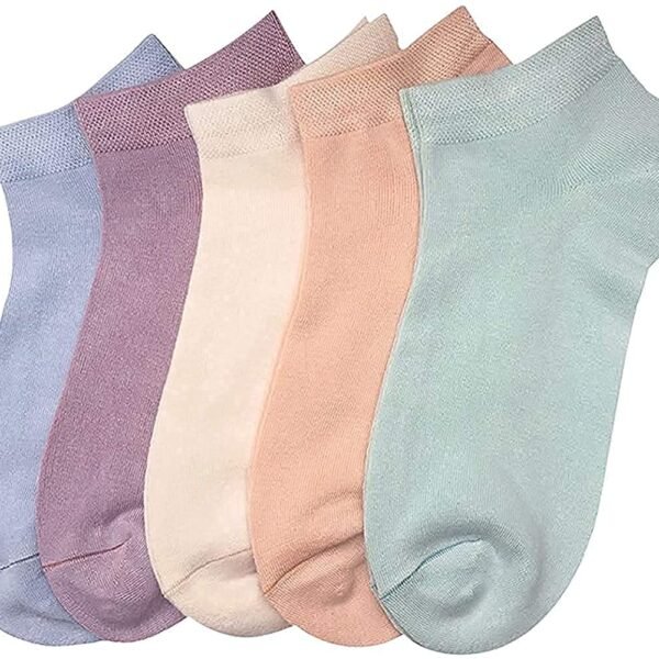 Creature Ankle Length Plain Colourful Socks For Women/Girls-Combo Free Size Pack of 5 Pairs(SCS-WS-07-P-05)