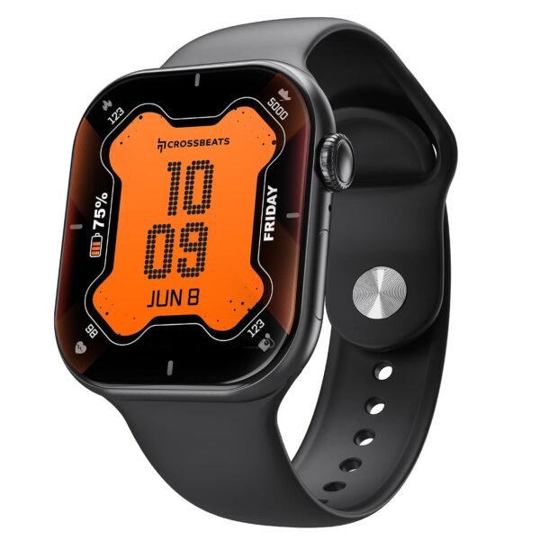 CrossBeats Nexus Pro Smart Watch for Man with Whatsapp & AI ChatGPT | 2.08" AMOLED 120Hz | 7-Day Battery | BP SpO2 Heart Sleep | NFC Compass Voice Recorder | Video Watch Face | iOS Android (Black)