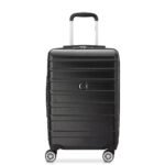 DELSEY PARIS Margot 80 cms Large Check-in Polycarbonate Hard Sided 8 Wheels and Expandable Spinner Suitcase/Trolley Bag for Travel with TSA Lock- Black