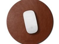 DailyObjects Orb Mouse Pad | Extended for Laptop, for PC, and Wireless Mouse | Handcrafted | Anti-Slip, Anti-Skid | Large Premium Vegan Leather Finish for Home, Office, Gaming - Tan