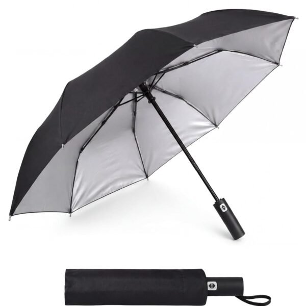 Destinio Umbrella for Man - Large Size, Fully Automatic, Windproof Fibreglass Ribs, UPF 50+ Sun Protection, Premium 210T Pongee, Foldable Travel Umbrella for Rain for Men and Women - 3 fold Compact Easy to Carry (Auto open auto close)