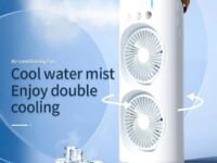 Drumstone Portable USB Rechargeable Mist Spray Fan with Dual Fan Design, Personal Desk Fan with Water Mist Function, Compact Cooling Fan for Home, Office, Study Desk & Travel