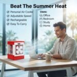 Drumstone (𝐁𝐞𝐬𝐭 𝐂𝐡𝐨𝐢𝐜𝐞 Rechargeable Mini Air Cooler Fan With 1.5L Water Tank, USB Portable Cooling Fan, Adjustable Speed Personal Air Cooler For Home Office,𝟏𝟓 𝐘𝐞𝐚𝐫𝐬 𝐖𝐚𝐫𝐫𝐚𝐧𝐭𝐲