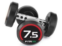 FITRXX Pair of 7.5kg Rubber Coated Round Bouncer Dumbbells for Men & Women | Durable Cast Iron Dumbbell Set for Home & Gym Workout | Full Body Fitness Training | Set of 2 (7.5kg Each)