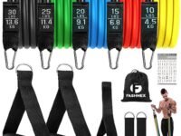 Fashnex Resistance Bands Set for Exercise, Stretching and Workout Toning Tube Kit with Foam Handles, Door Anchor, Ankle Strap and Carry Bag for Men, Women